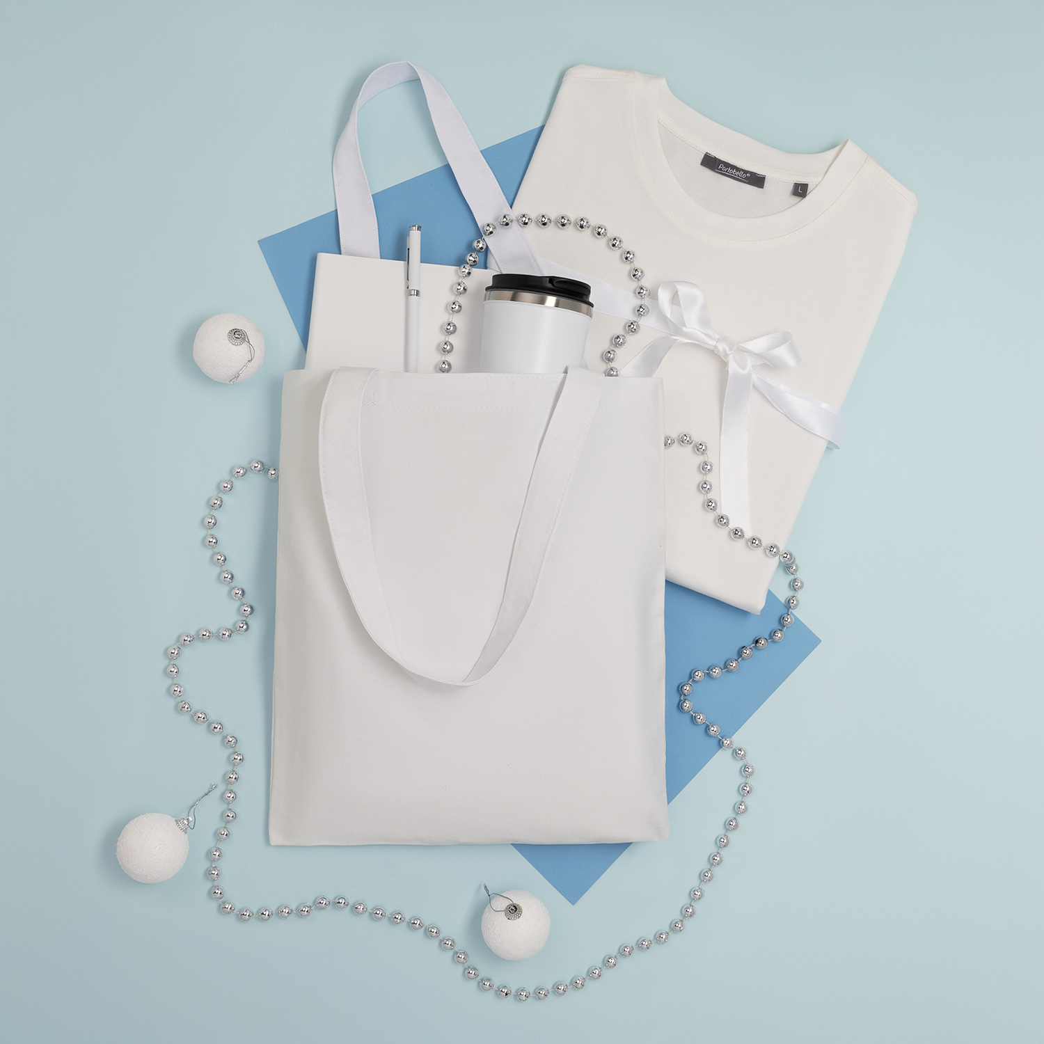 Термокружка вакуумная Палермо, белая, гладкое покрытие