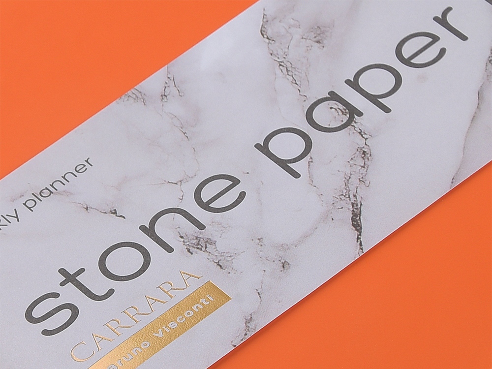 Еженедельник с каменной бумагой А5+ Carrara, оранжевый