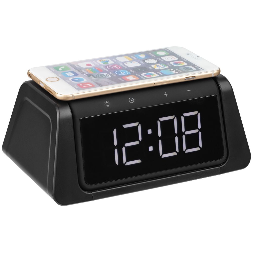 Настольный стерилизатор с беспроводной зарядкой и часами UV Depot с логотипом Uniscend | Print Logo