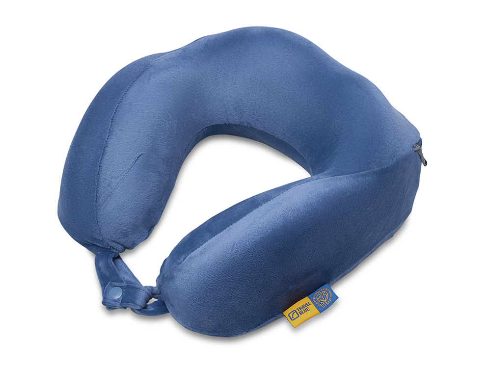 Подушка для путешествий с капюшоном Hooded Tranquility Pillow с логотипом Travel Blue | Print Logo