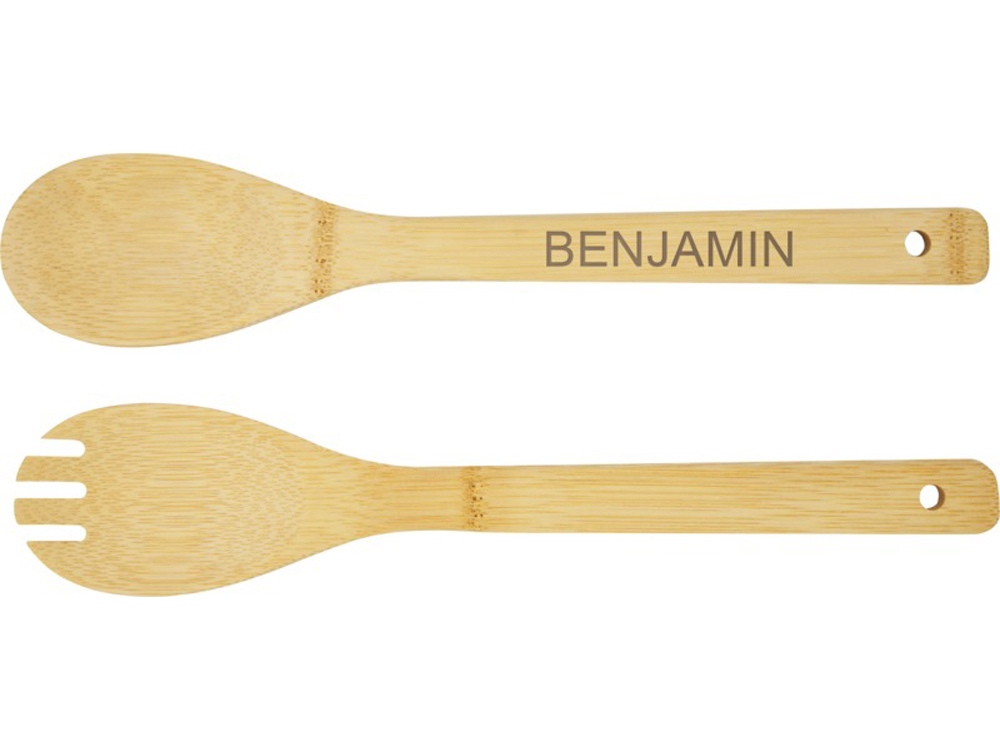 Argulls, бамбуковая салатница и приборы, natural