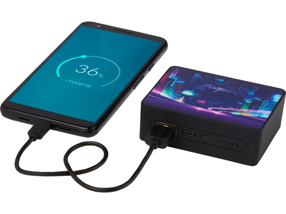 Беспроводное портативное зарядное устройство емкостью 10 000 мАч Fusion, черный