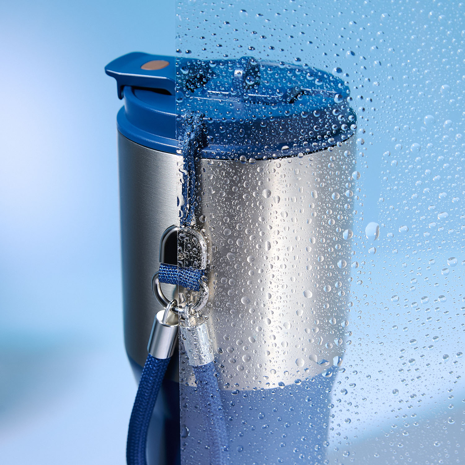 Термокружка вакуумная Авеню, синяя