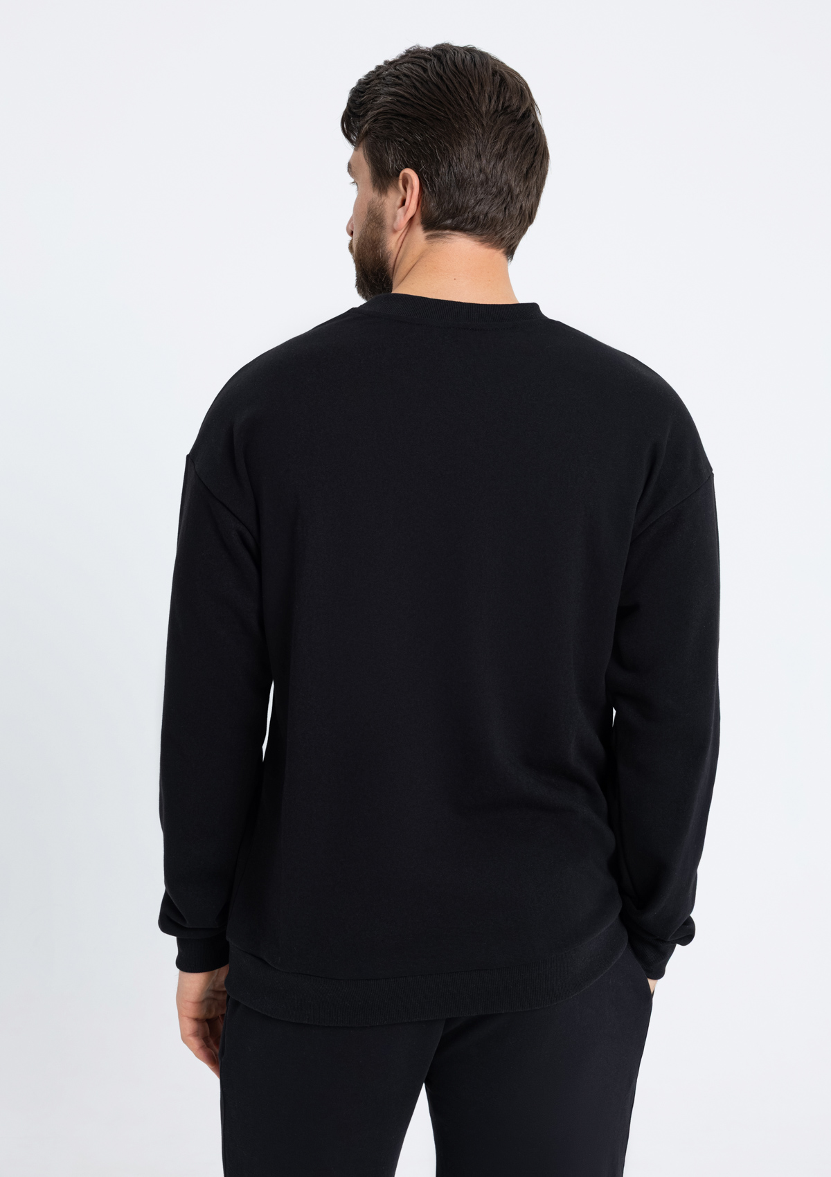 Свитшот унисекс STAN футер без начёса, 350, 96, Чёрный,  (20)  (56/XXXL)