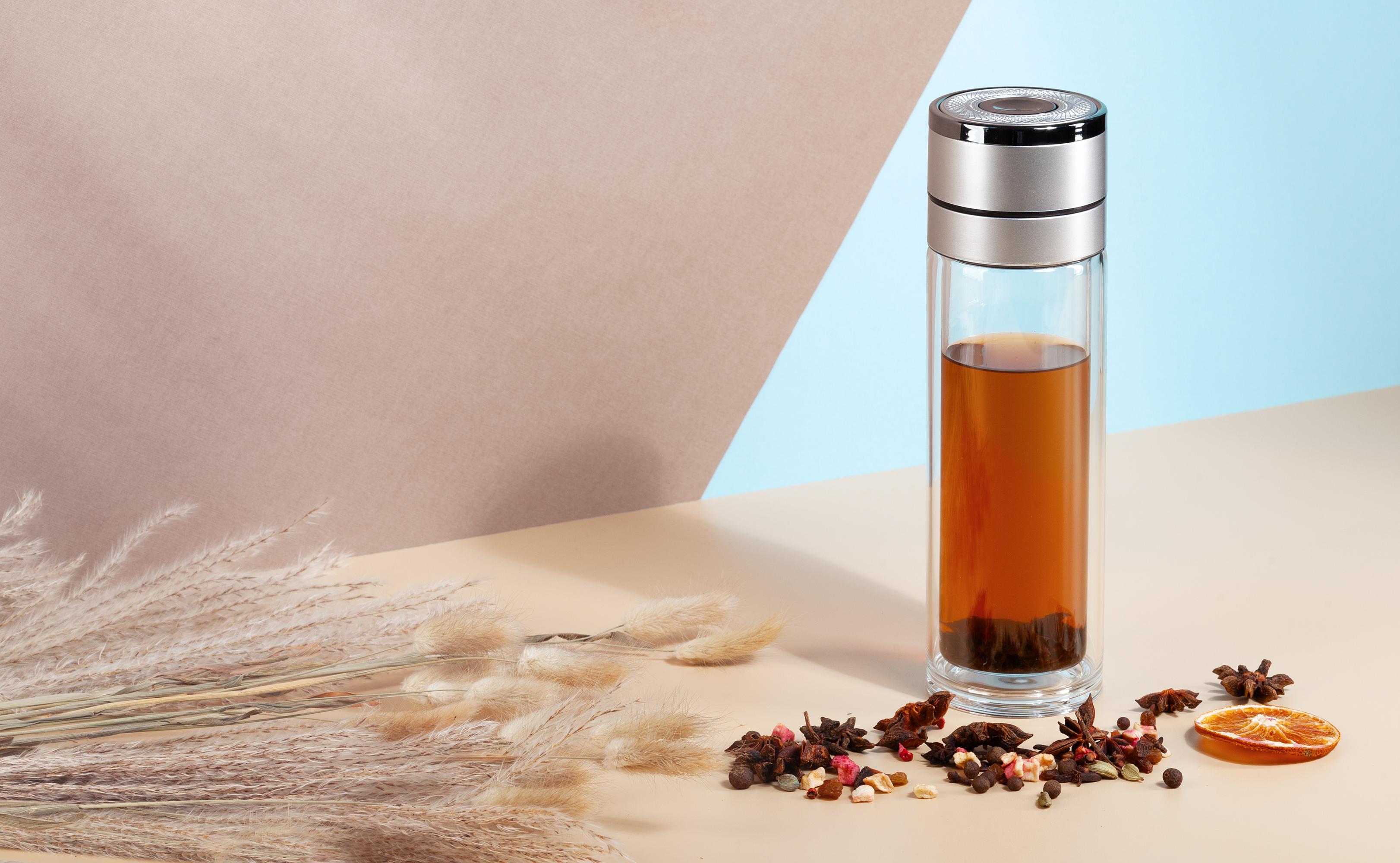 Заварочный термос "Press" 400 мл, серебристый, серебристый