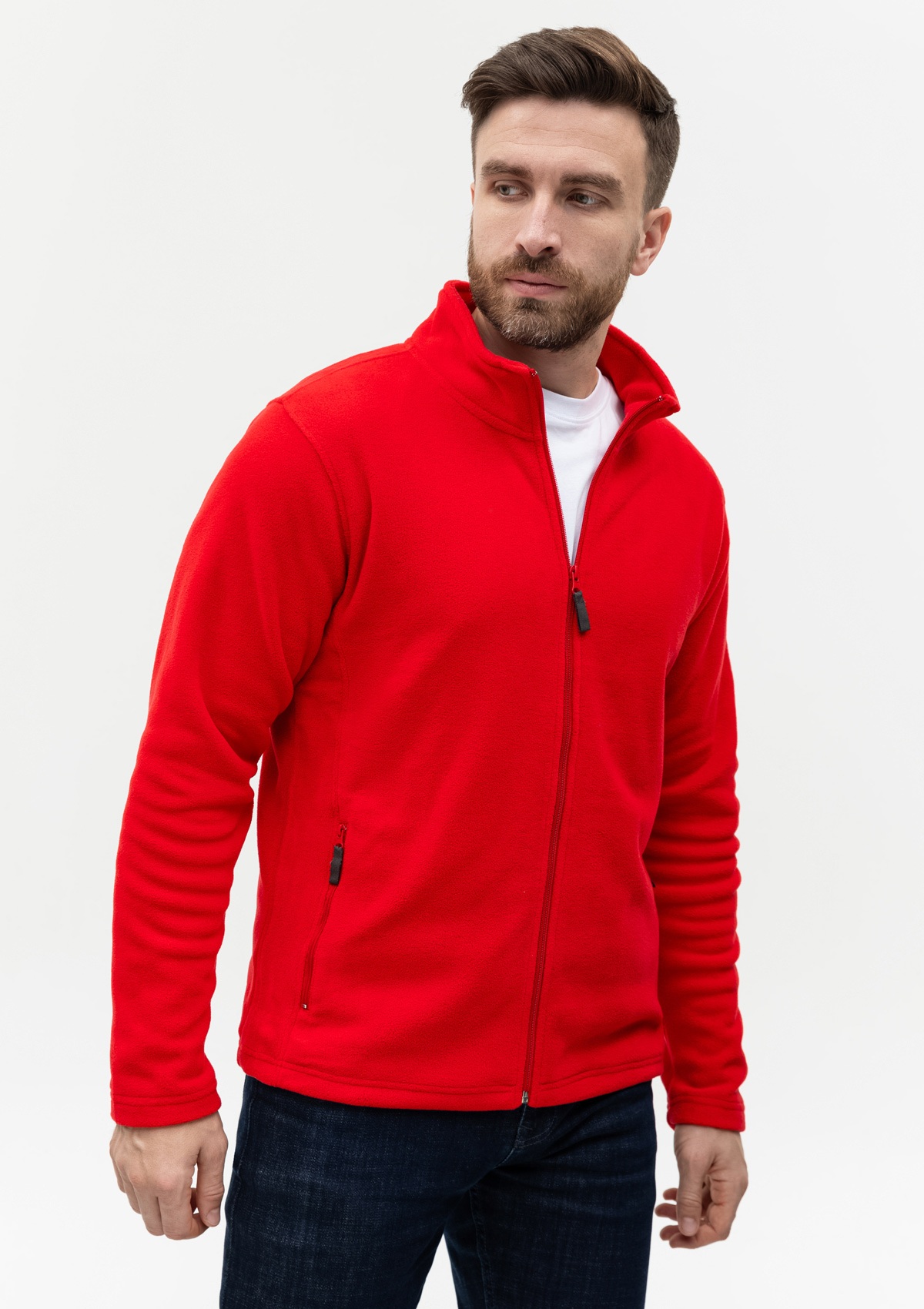 Толстовка унисекс STAN на молнии микрофлис 200, 21, Красный,  (14)  (56/XXXL)