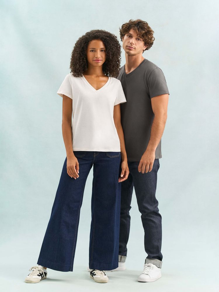 Футболка унисекс Regent с V-образным вырезом, белая, размер 3XL