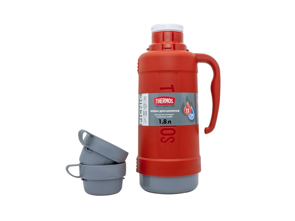 Термос со стеклянной колбой тм THERMOS PICNIC 40 Series Red 1,0L