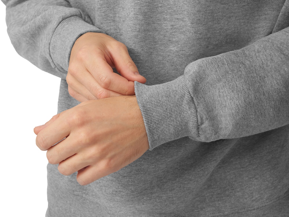 Толстовка с капюшоном оверсайз Lisbon унисекс, серый меланж