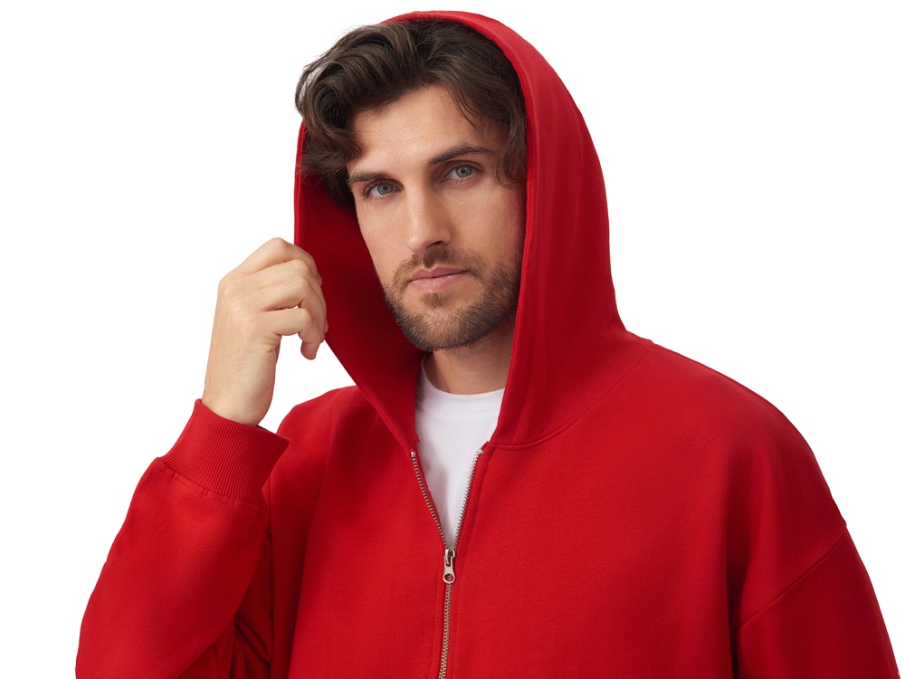 Толстовка оверсайз с капюшоном на молнии Monaco, красный