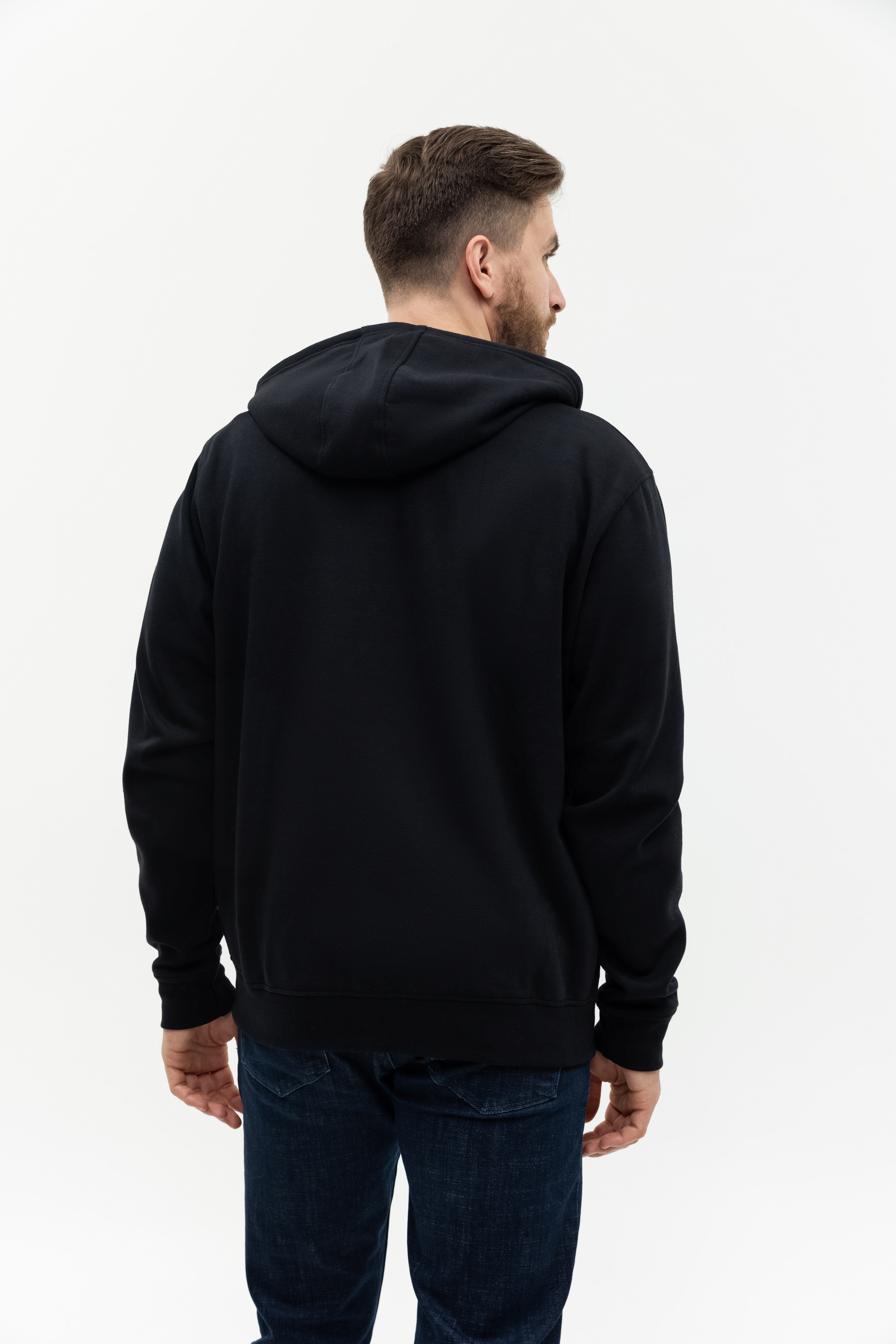Толстовка мужская STAN с капюшоном на молнии футер с начёсом 280, 17, Чёрный,  (20)  (48/M)