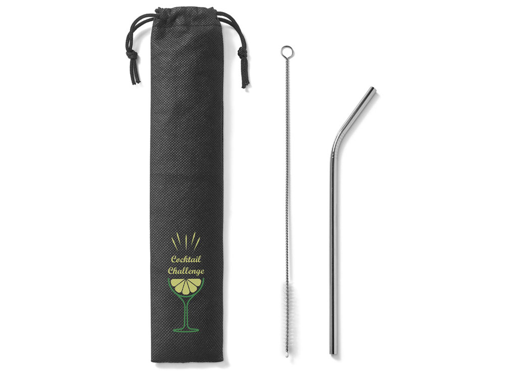 Многоразовая трубочка из нержавеющей стали COCKTAIL с логотипом  | Print Logo