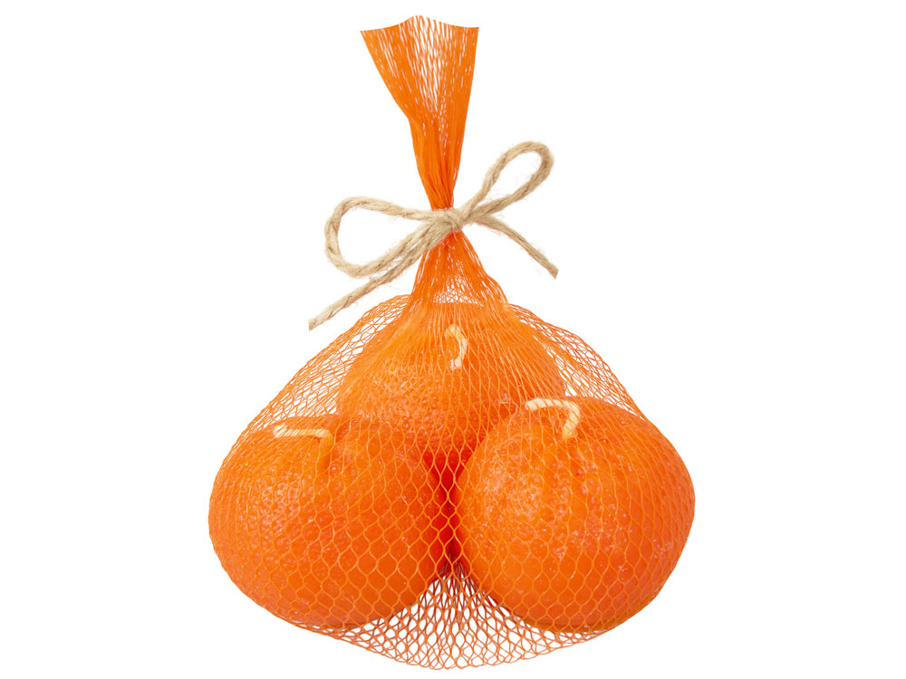 Набор свечей Мандарины в сетке, без аромата с логотипом  | Print Logo