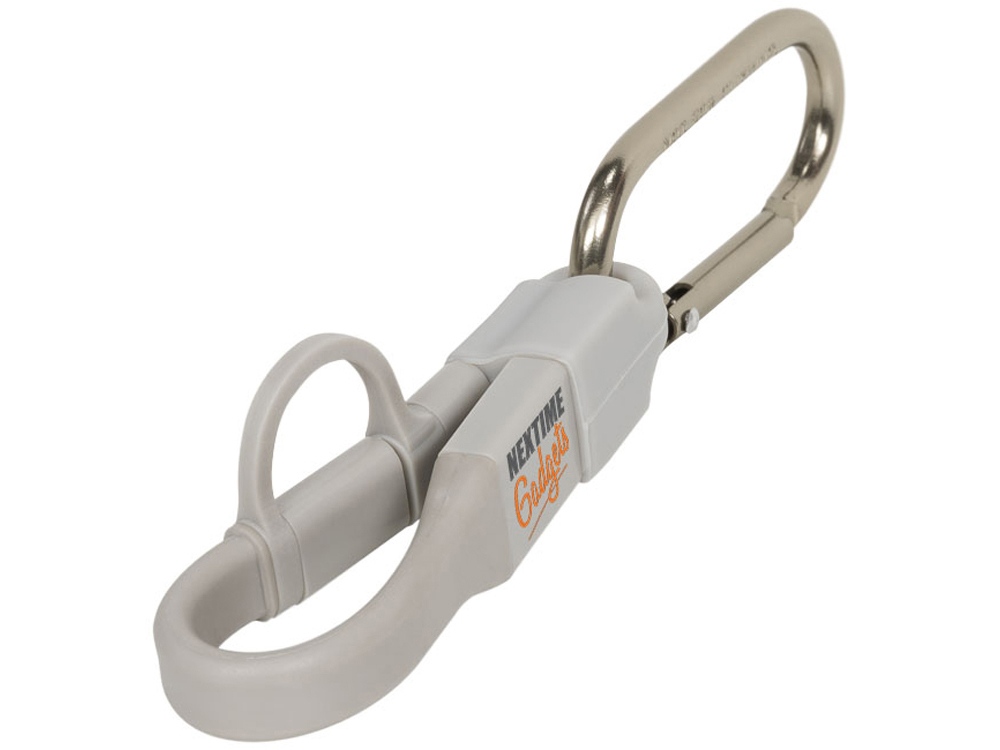 Кабель для зарядки Fold 3-в-1 с карабином, серый