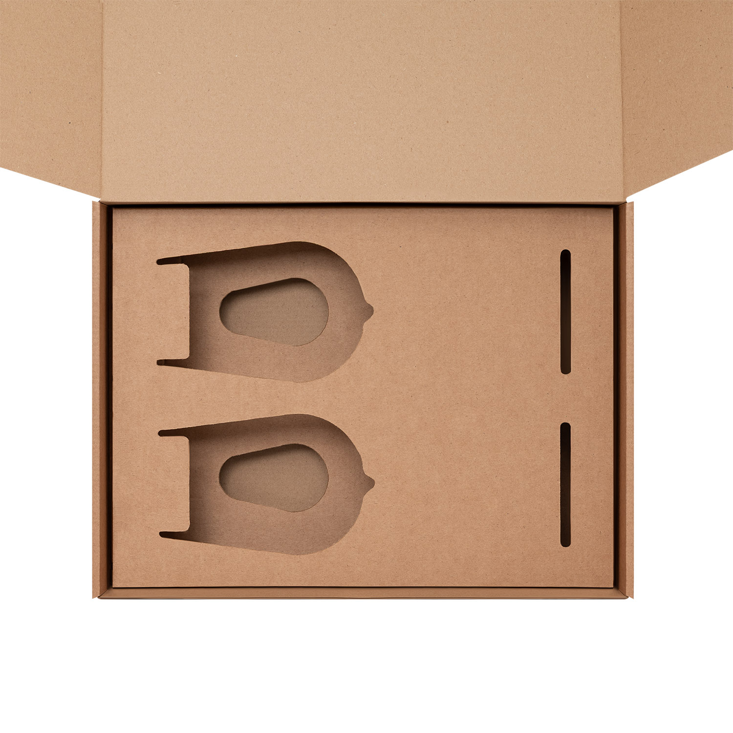 Доп. ложемент под 2 бокала для вина (для рифленого стекла) в среднюю универсальную коробку (арт. 21002.020) с логотипом Portobello подарочная упаковка | Print Logo