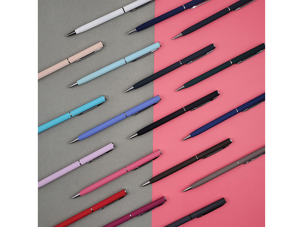 Ручка шариковая автоматическая BrunoVisconti® PALERMO цвет корпуса серый, soft-touch, 0.7 мм