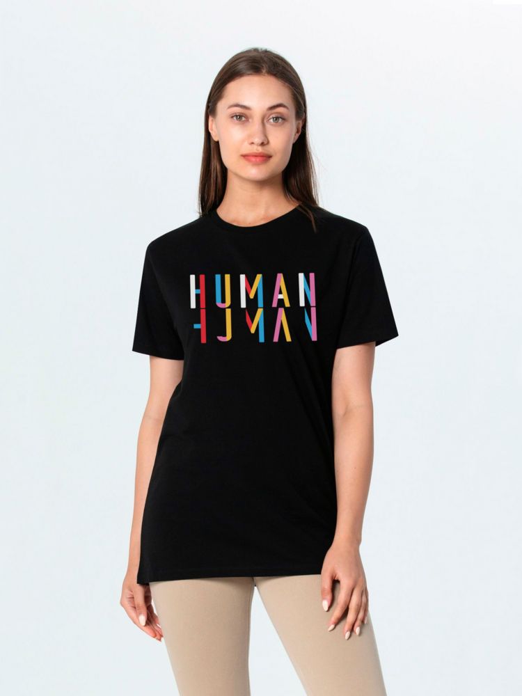 Футболка Human — пример нанесения логотипа (Ловец слов) | Print Logo