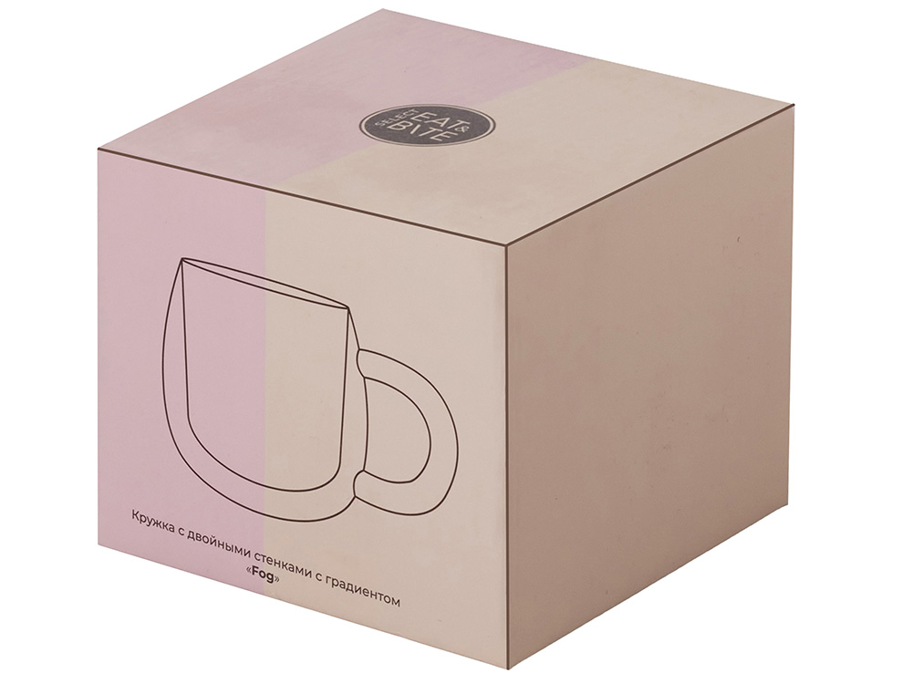Кружка с двойными стенками с широкой ручкой и градиентным покрытием Fog, черный