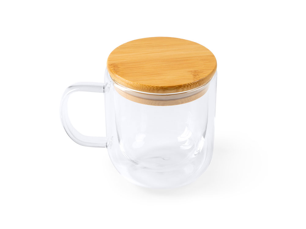 Кружка INDAL с бамбуковой крышкой с логотипом  | Print Logo