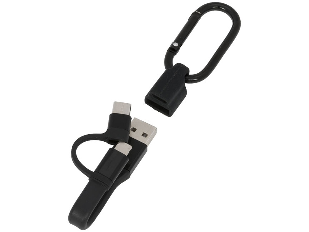 Кабель для зарядки Fold 3-в-1 с карабином с логотипом  | Print Logo