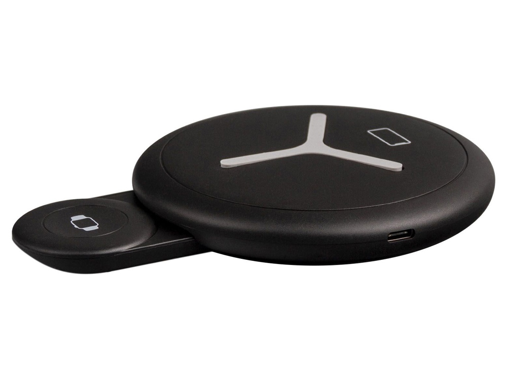 Беспроводное зарядное устройcтво NEO Qwatch для часов и смартфона с логотипом Rombica | Print Logo