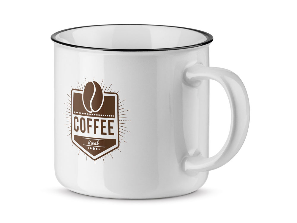 Керамическая кружка 360мл VERNON WHITE с логотипом  | Print Logo