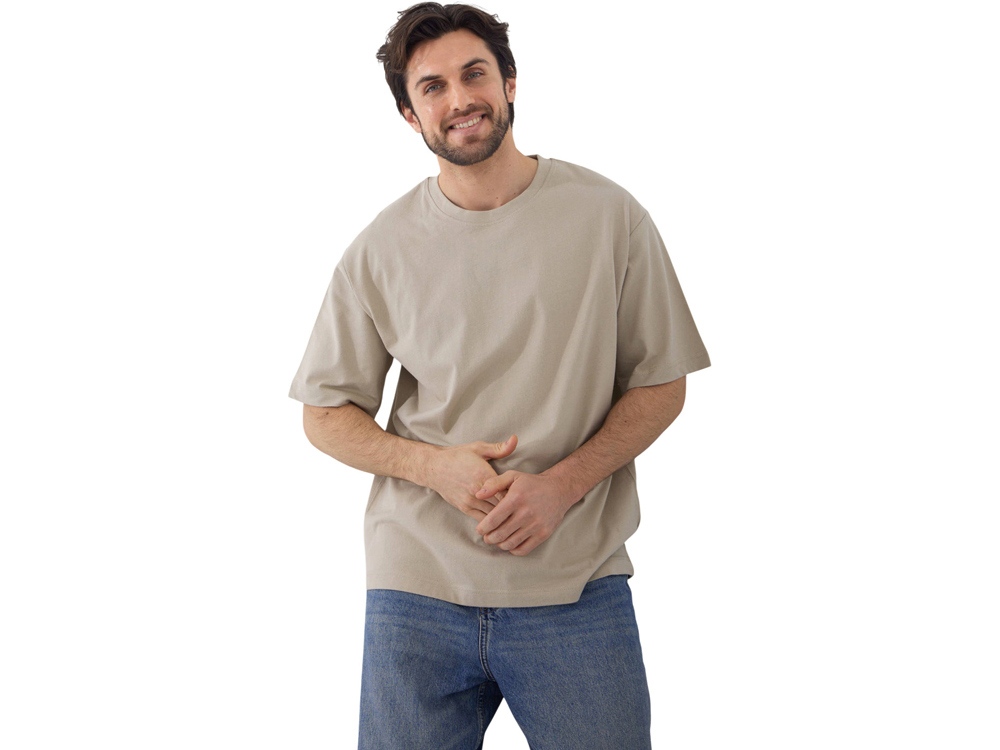 Футболка Kyoto из джерси 180 г/м2 с пич отделкой, унисекс, оливковый