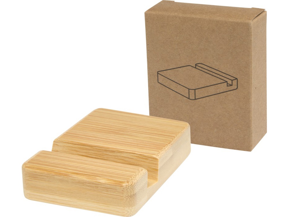 Подставка для телефона бамбуковая Ebla с логотипом  | Print Logo