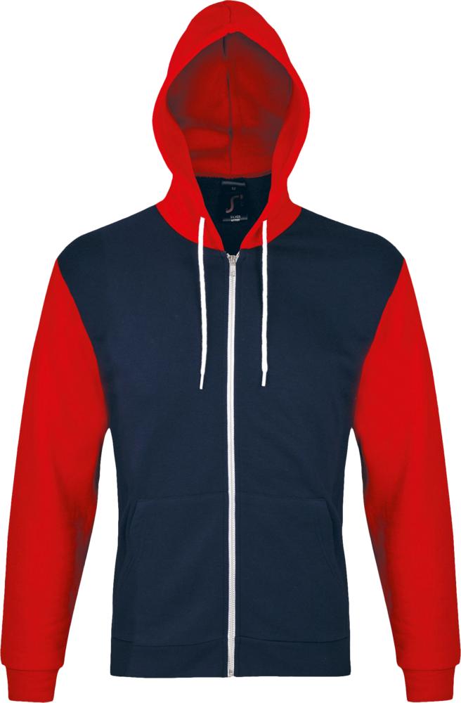 Толстовка на молнии Silver 280 темно-синяя с красным фото на сайте Print Logo.