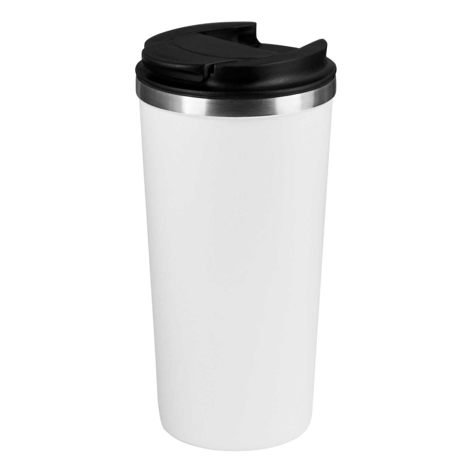 Термокружка вакуумная Палермо, белая, зернистое покрытие