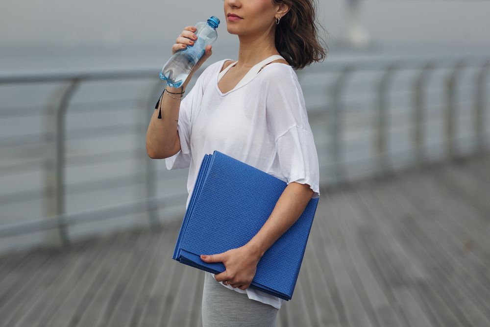 Складной коврик для занятий спортом Flatters — пример нанесения логотипа () | Print Logo