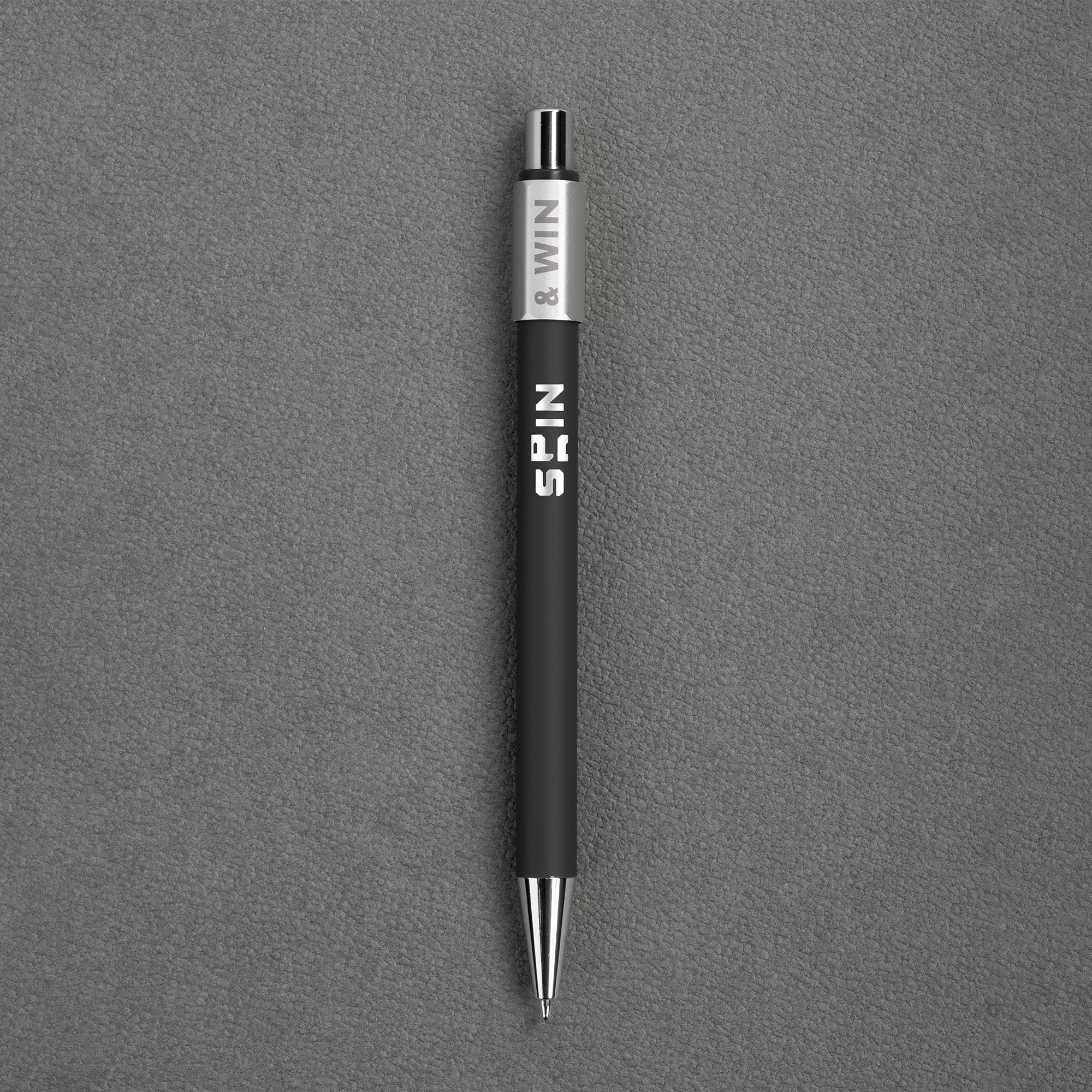 Ручка шариковая "Spin" с 6ти-гранным спиннером, покрытие soft touch, черный