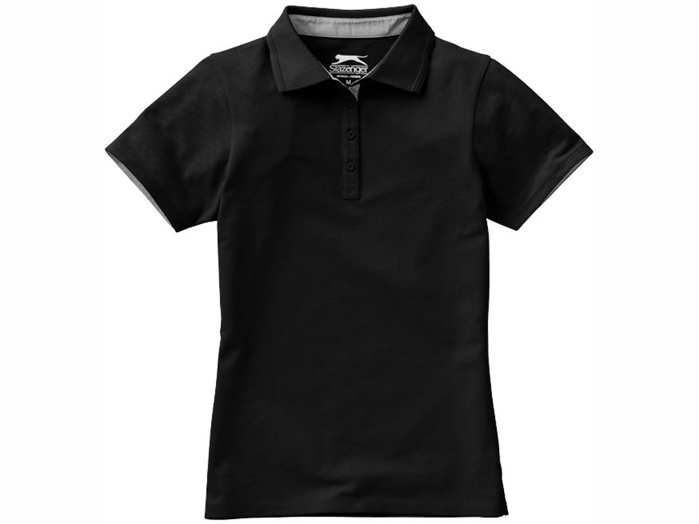 Поло женское с короткими рукавами Hacker, черный/серый