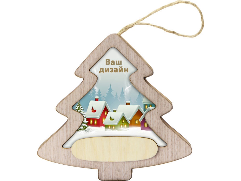 Новогодняя подвеска с подсветкой Ёлочка с индивидуальным дизайном с логотипом  | Print Logo