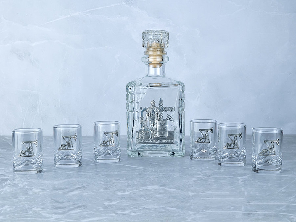 Набор со штофом Нефтяной с логотипом  | Print Logo