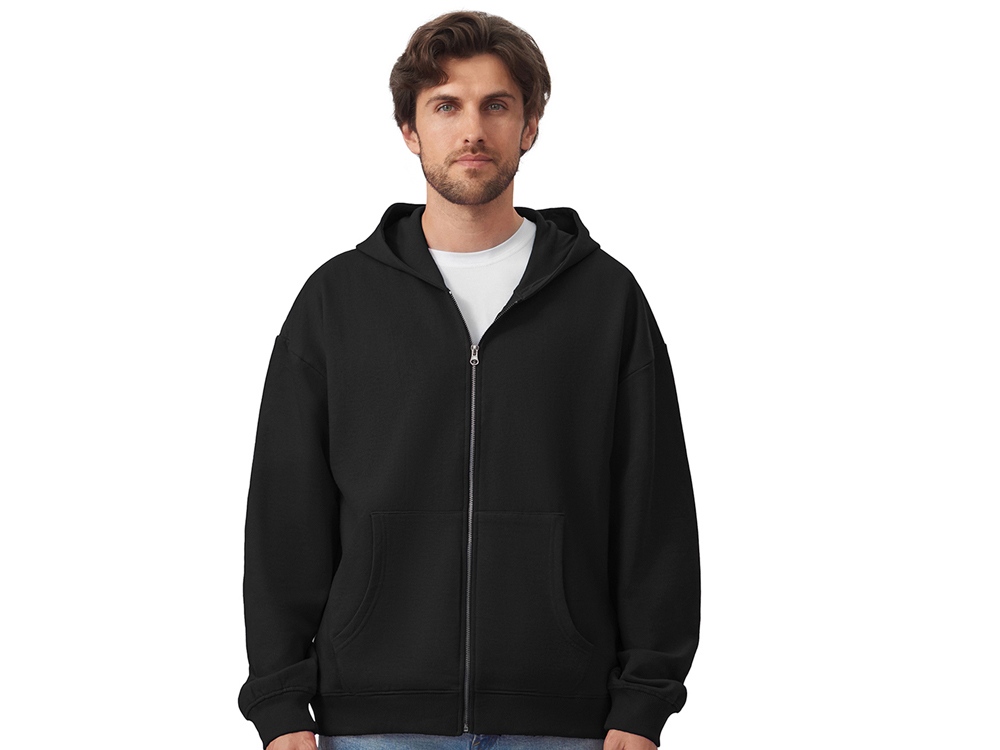 Толстовка оверсайз с капюшоном на молнии Monaco, черный