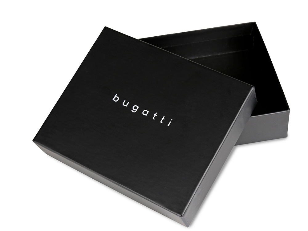 Портмоне BUGATTI ЧЕРНАЯ МАГИЯ | BLACK MAGIC, с защитой данных RFID, черное, натуральная кожа козы, 9х1х10 см