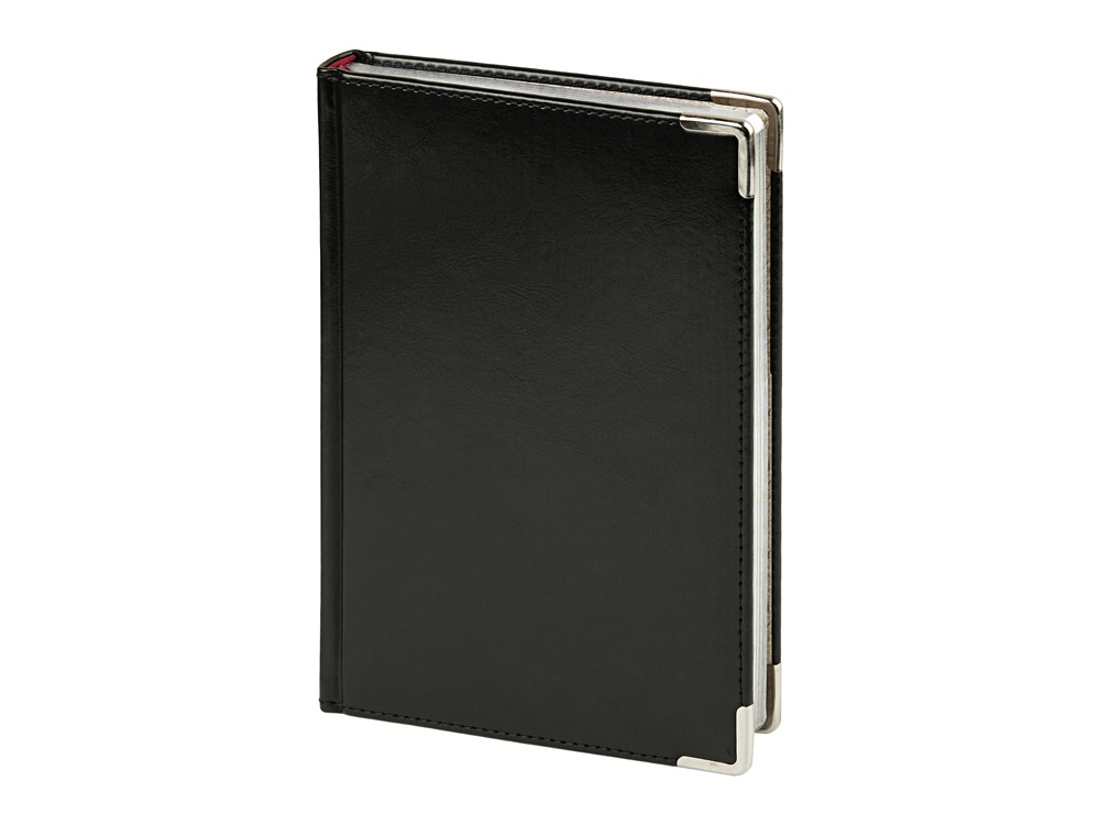 Ежедневник недатированный А5 Sidney Nebraska с серебряным срезом и уголками с логотипом Bruno Visconti | Print Logo