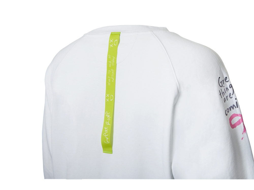 Свитшот оверсайз с рукавом реглан Belgrade, унисекс, белый, ДТФ текстиль