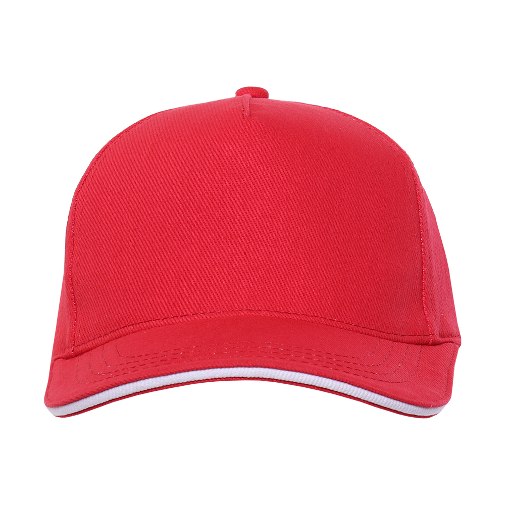 Бейсболка с кантом STAN 5 клиньев хлопок 330, 04, Красный,  (14)  (56-58)