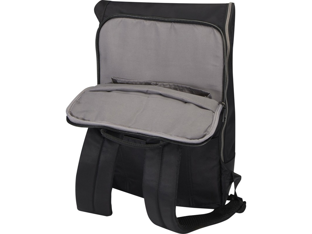 Рюкзак Rhine 15 GRS со сворачивающимся верхом на 18 л из материала, переработанного по стандарту GRS, сплошной черный