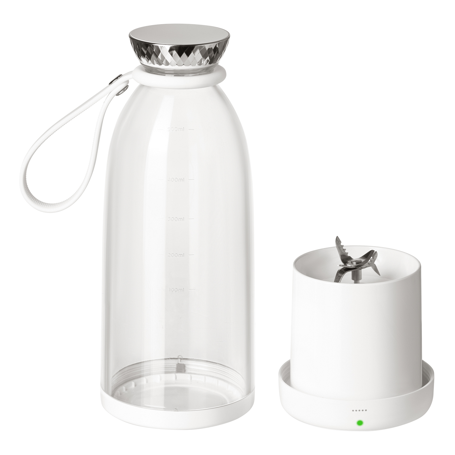 Блендер портативный Фрутта (Frutta), белый — пример нанесения логотипа (Portobello Электроника Кухня) | Print Logo