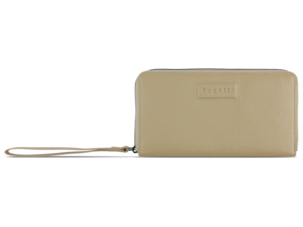 Кошелёк женский BUGATTI ЭЛЬЗА | ELSA, с защитой данных RFID, песочного цвета, воловья кожа/полиэстер, 18,7х2х10 см