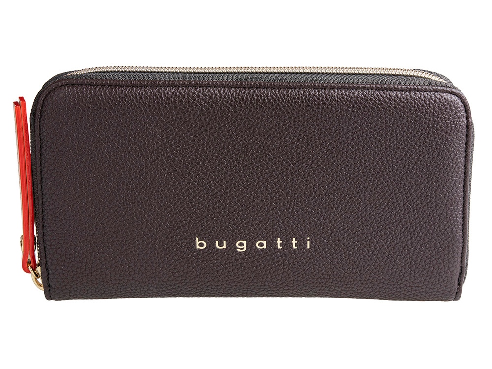 Кошелёк женский BUGATTI ЭЛЛА | ELLA, тёмно-коричневый, полиуретан, 19х2х10 см