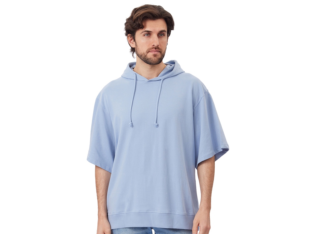 Худи оверсайз с коротким рукавом Warsaw унисекс, небесно-голубой