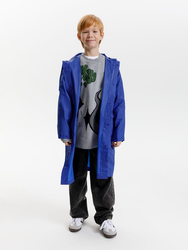 Дождевик детский RainDrop Kids, ярко-синий, 12 лет (рост 142-152)