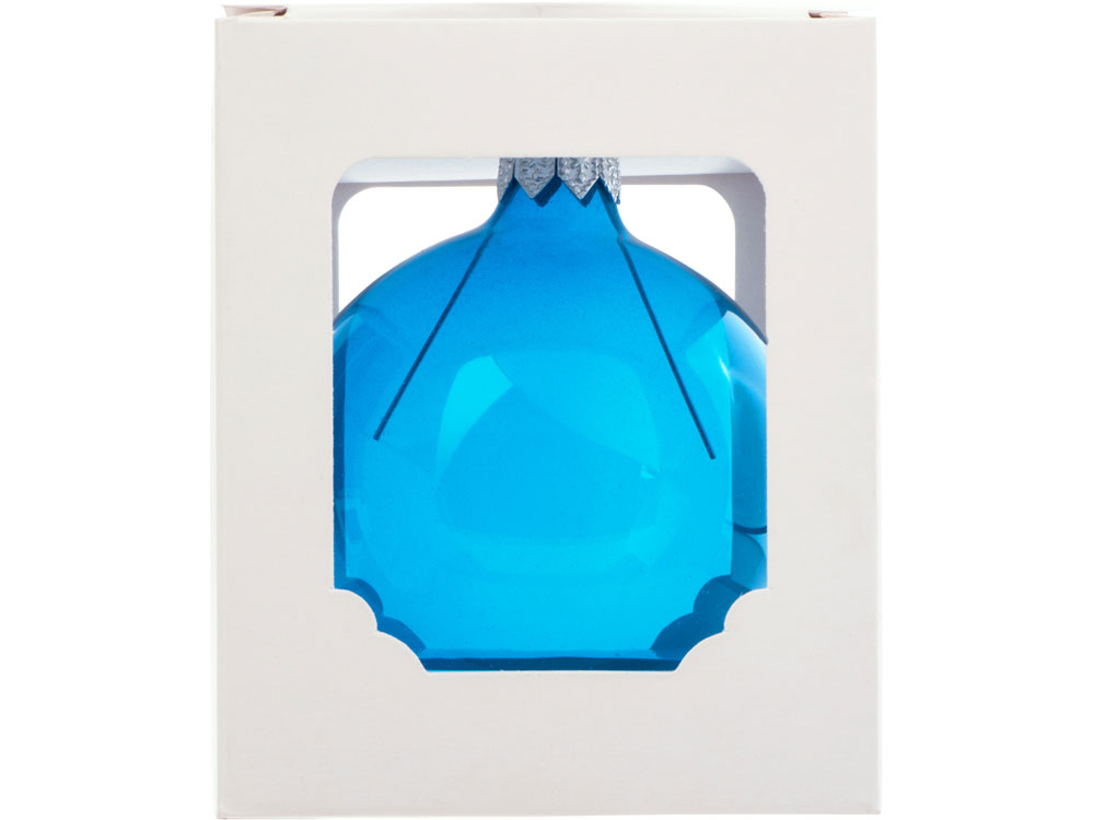 Стеклянный шар синий полупрозрачный, заготовка шара 6 см, цвет 61