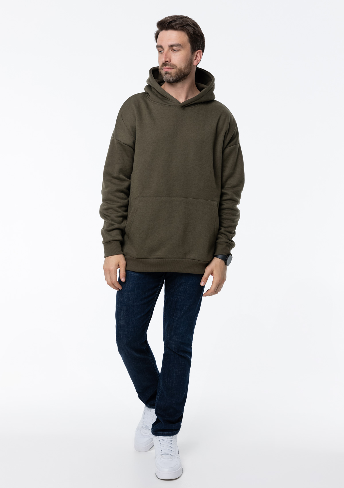 Худи унисекс STAN оверсайз интерсофт 320, 69, Оливковый хаки,  (36)  (50/L)