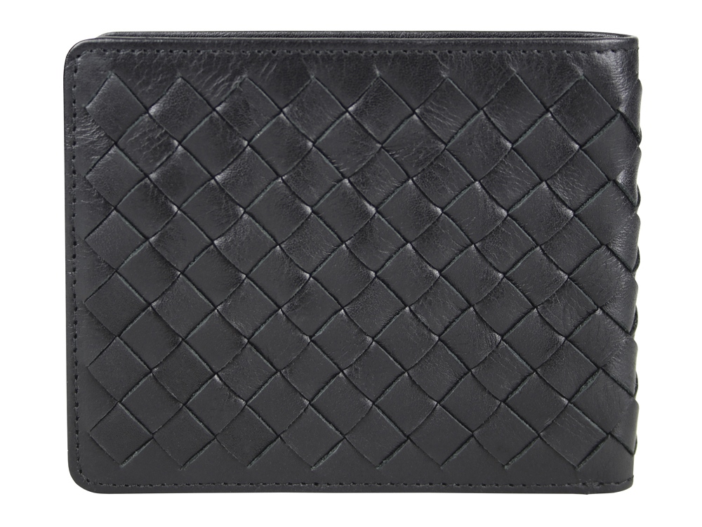 Портмоне Mano Don Luca, натуральная кожа в черном цвете, 11 х 9 см