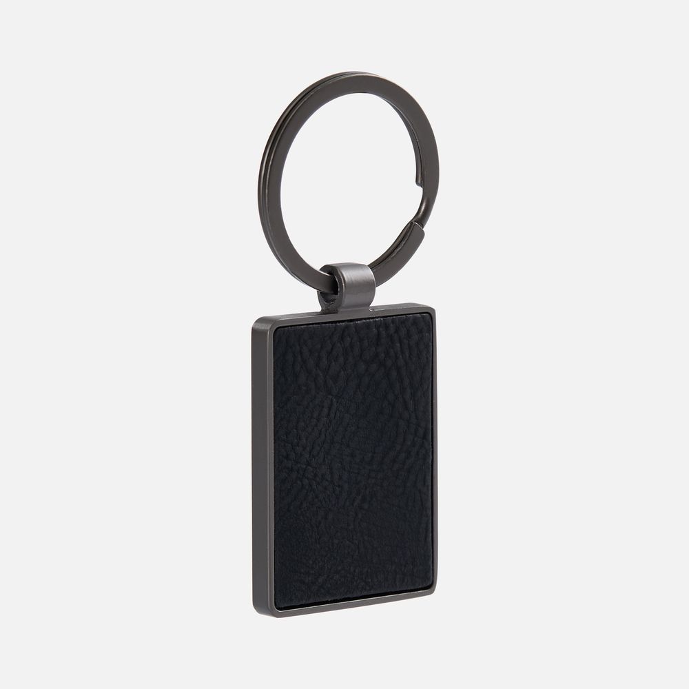 Брелок Gun Metal Leather Rectangle с логотипом  | Print Logo